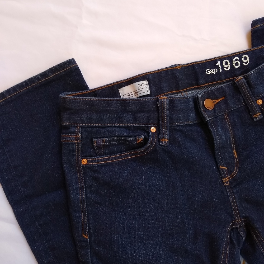 Gap | real straight dark wash jeans - Picture 5 of 8